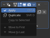 apply modifier